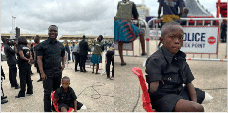 9-year-old, whose surgery was sponsored by Dr Omane Boamah, attends his funeral