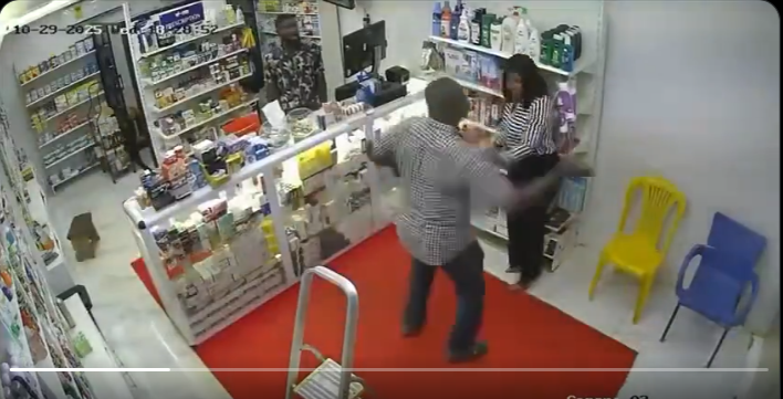 “Pharmacy attendant in viral video suffering from ringing sensation in his ear; lady traumatised – Owner of Pharmacy