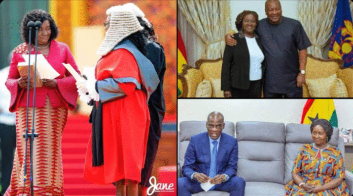 Prof Jane Naana, President Mahama and Haruna Iddrisu