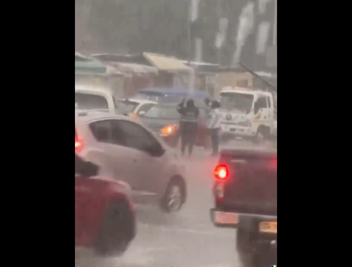 Video – Man lauds two Police women for directing traffic in heavy rains