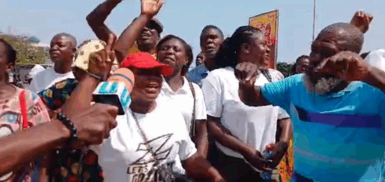 Watch as NPP supporters storm EOCO, demanding the release of Ex-BOST MD after 8 days in custody