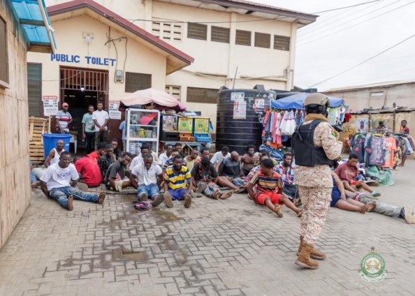 Photos – 72 arrested in Accra and Eastern region drug dens raid by NACOC