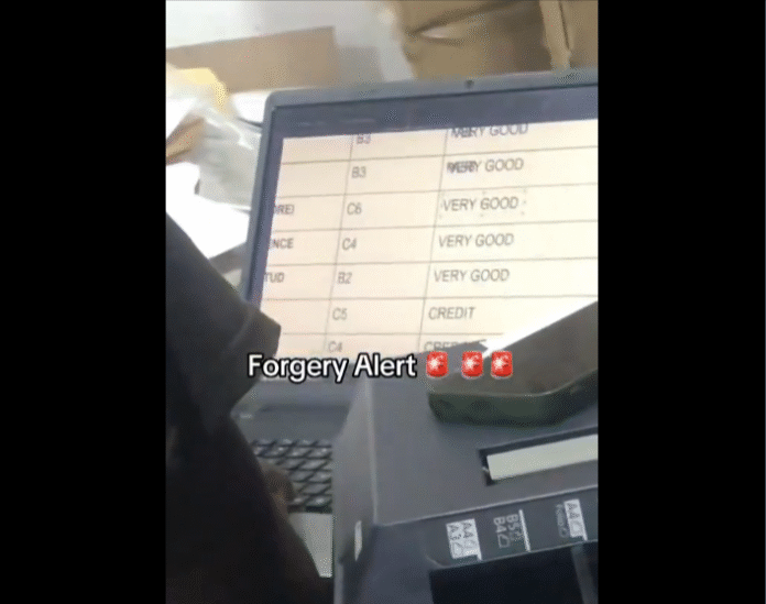 Man spotted in a viral video allegedly forging a WASSCE result