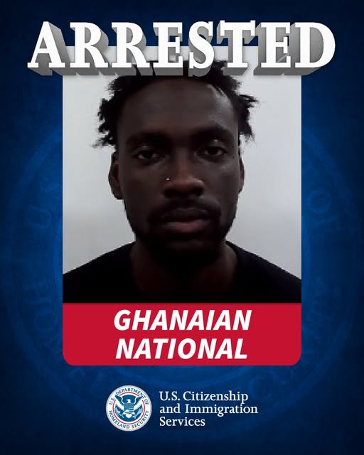 ICE arrest Ghanaian man abroad after attempting to hide a credit card fraud history