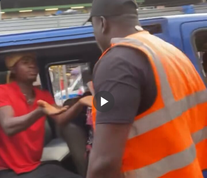 Watch purported KMA task force discipline Trotro mate and driver over fare overpricing
