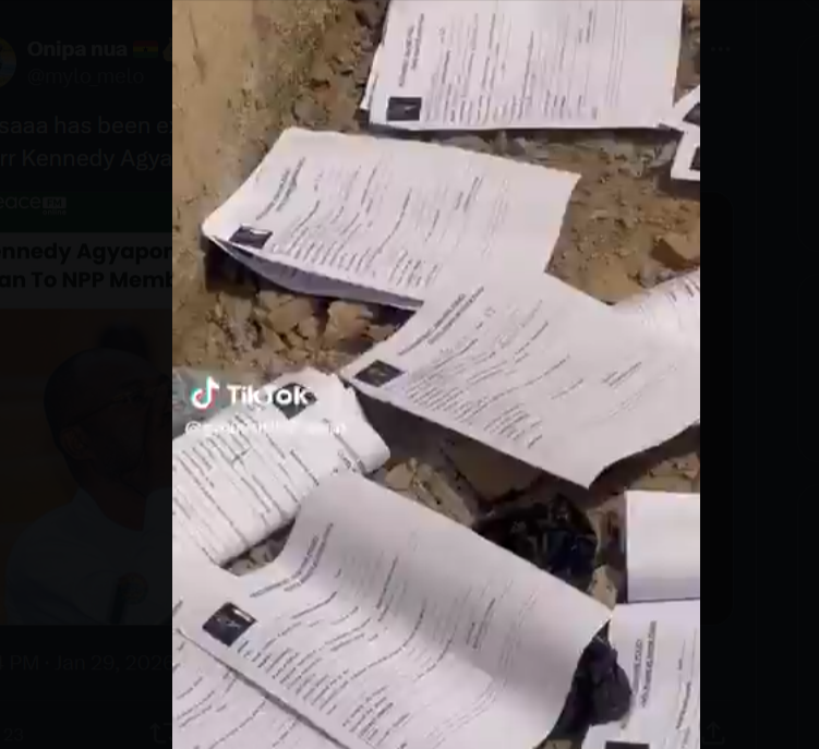 Watch Ken Agyapong’s welfare policy form, filled by delegates, allegedly thrown away