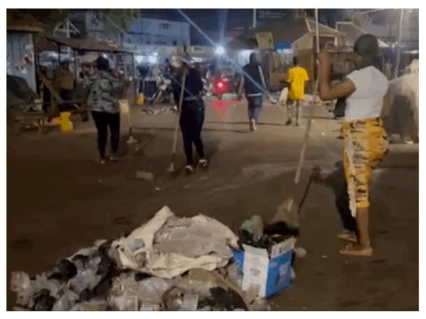 13 sex workers arrested made to sweep Tamale Central Market