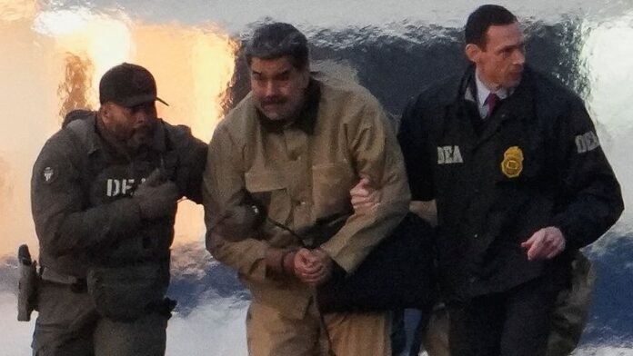 Venezuelan President Nicolás Maduro in the middle