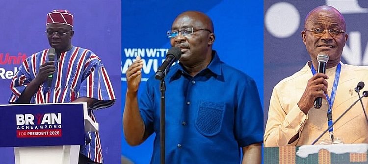 Ken and Bryan congratulate Bawumia as he takes commanding lead