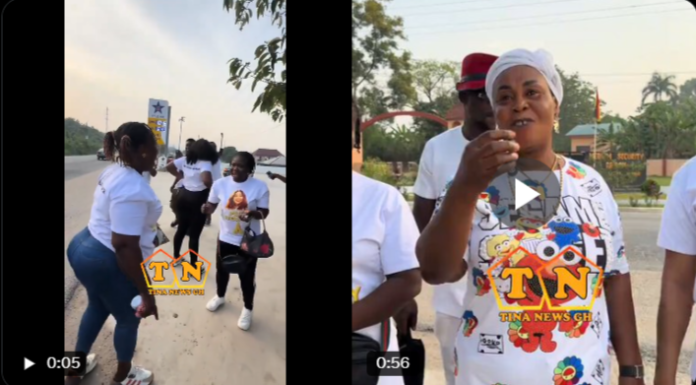 Agradaa’s church members gathered at Nsawam Prison ahead of her release