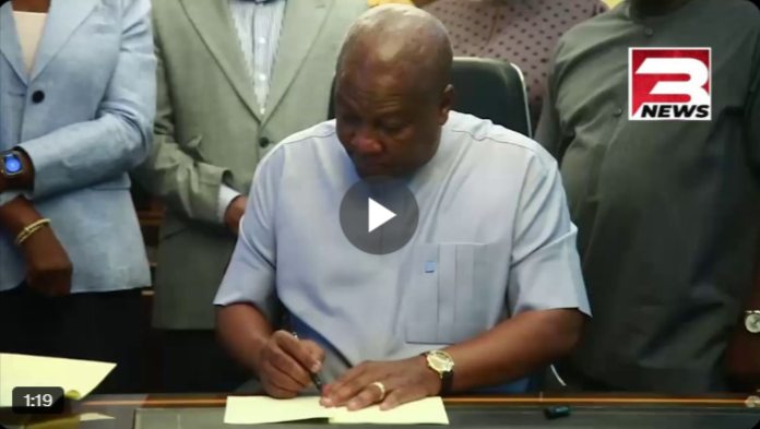 President John Dramani Mahama has assented to five new bills