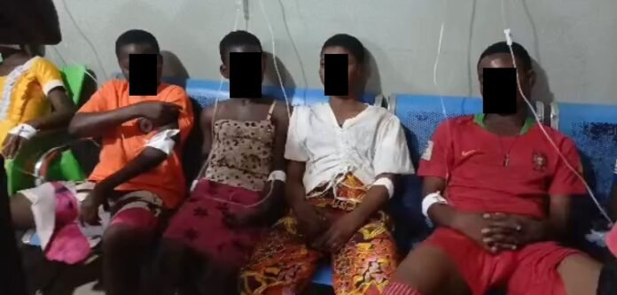 Some of the over 50 students hospitalised