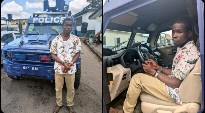 How man attempting to bolt with a police armoured vehicle in brazen daylight was BUSTED