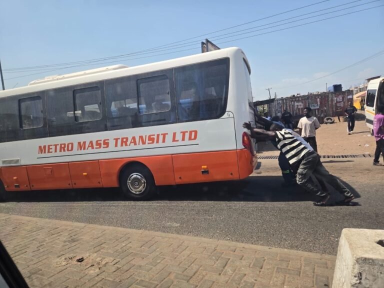 Photos of 1 of the newly acquired 100 Metro Mass buses allegedly being pushed causes stir  
