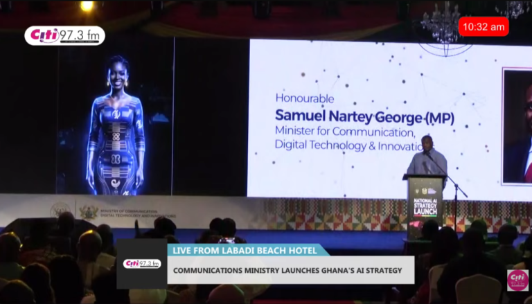 Watch Sam George’s interaction with Aku the AI