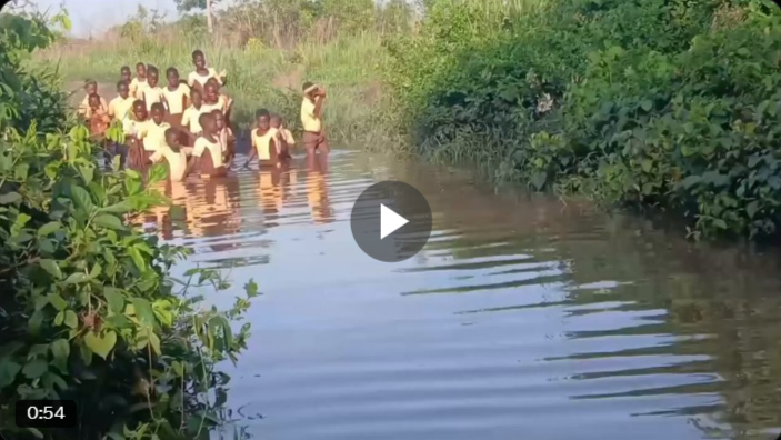 Watch as students ‘SWIM’ to school in NDC’s ‘World Bank’