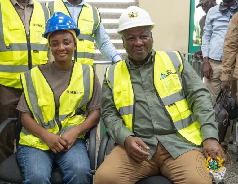 Female NSS worker lands an automatic job from Mahama after helping restore Akosombo Substation