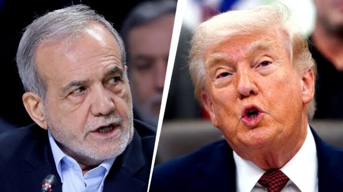 Iranian President Masoud Pezeshkian and President Trump
