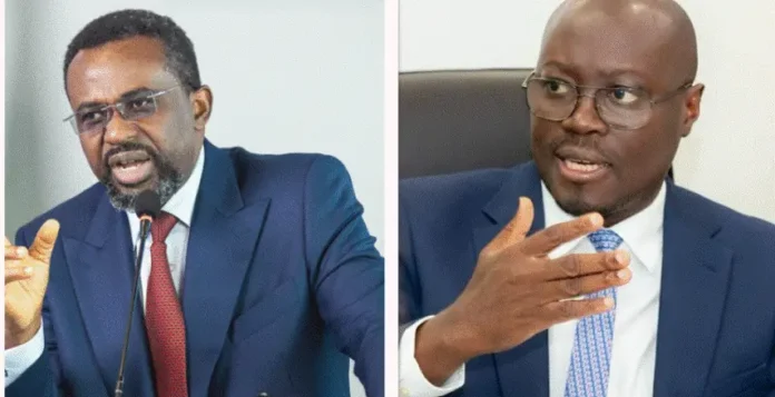 Governor of the Bank of Ghana (BoG) Dr Johnson Asiamah and Ghana’s Finance Minister Dr Cassiel Ato Forson