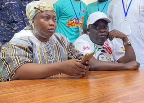 MP Phillis Naa Koryoo Okunor and the suspended chairman Stephen Ofosu Agyare