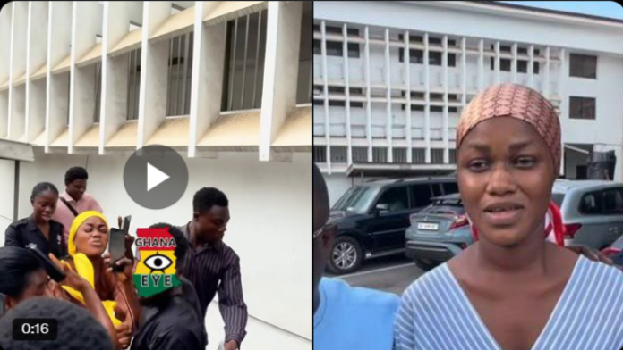 Bawumia Ba fight reporters at the court grounds following her rearrest
