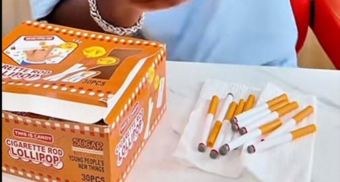 Cigarette-shaped candy