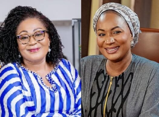 First Lady Lordina Mahama and former Second Lady Samira Bawumia.
